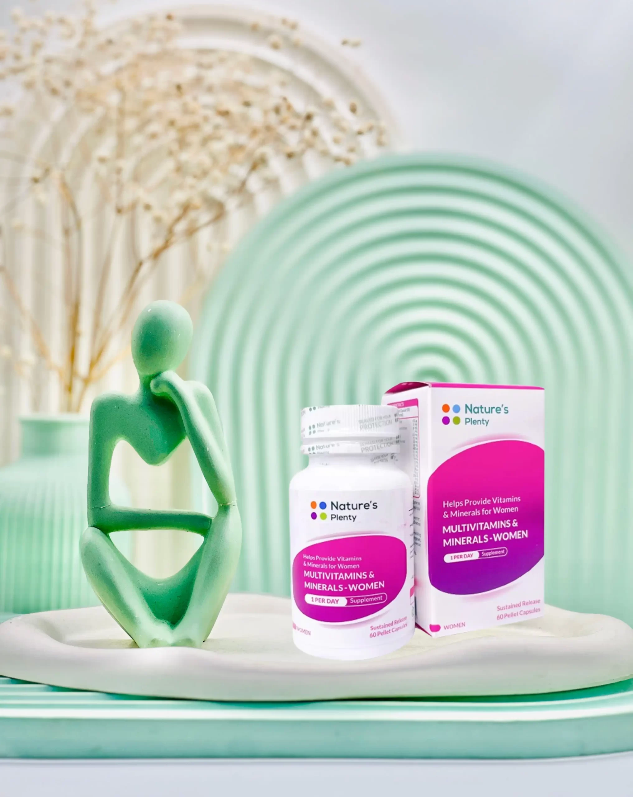 Nature's Plenty Women's Multivitamin and Mineral Capsules 60 Count daroosazam.com کپسول مولتی ویتامین و مینرال بانوان نیچرز پلنتی 60 عددی