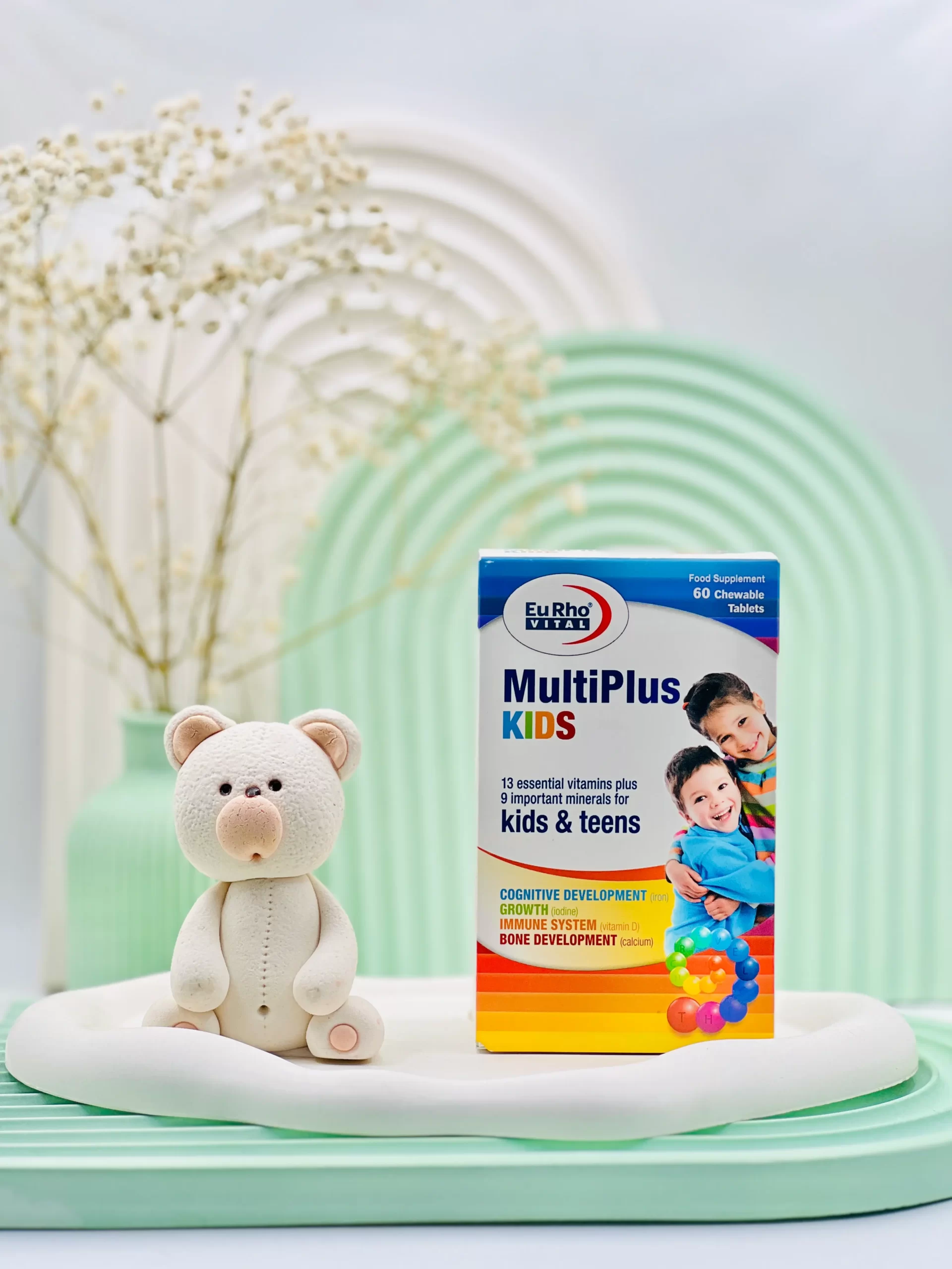 قرص جویدنی مولتی پلاس کیدز یوروویتال 60 عددی داروسازم دات کام قرص جویدنی مولتی پلاس کیدز یوروویتال 60 عددی