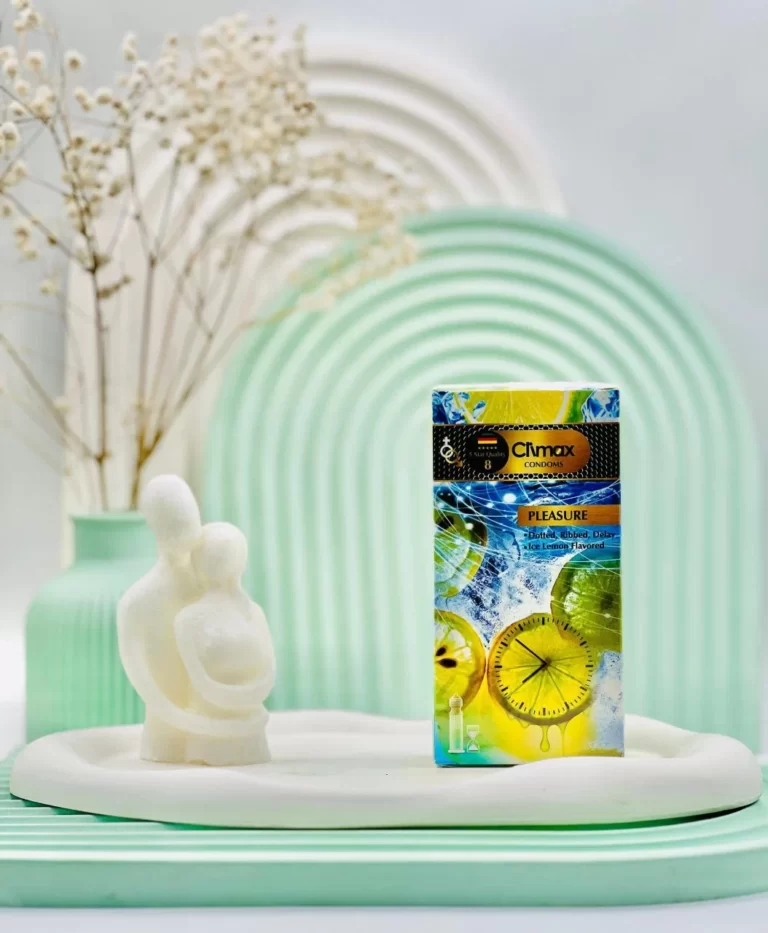 کاندوم تاخیری خاردار و شیاردار پلژر لیمو کلایمکس 12 عددی