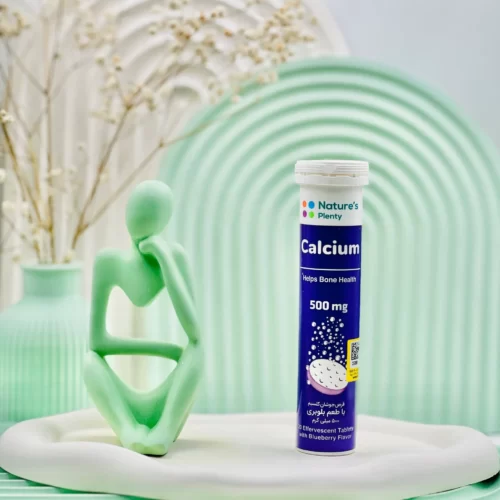قرص جوشان کلسیم 500 میلی گرمی نیچرز پلنتی با طعم بلوبری 20 عددی