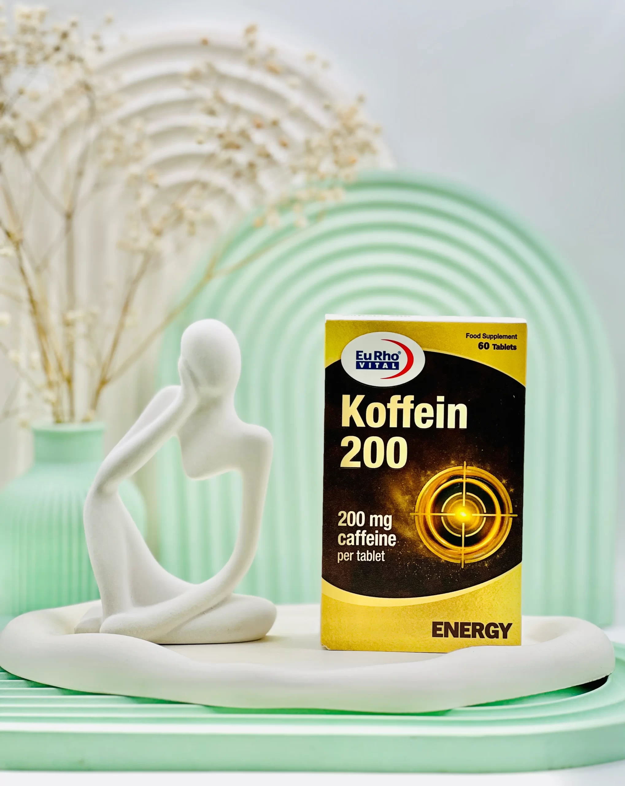 قرص کافئین 200 میلی گرم یوروویتال 60 عددی داروسازم دات کام قرص کافئین 200 میلی گرم یوروویتال 60 عددی