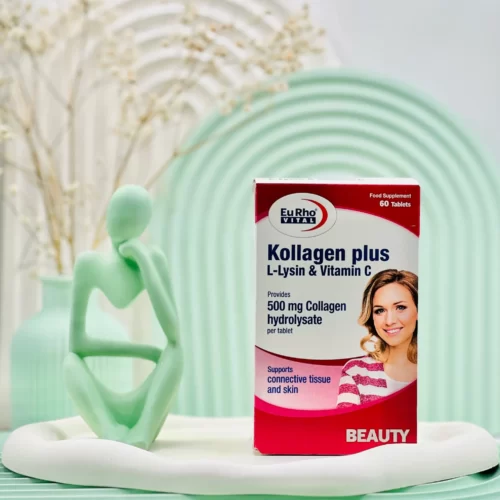 قرص کلاژن پلاس ال لیزین و ویتامین سی یوروویتال 60 عددی