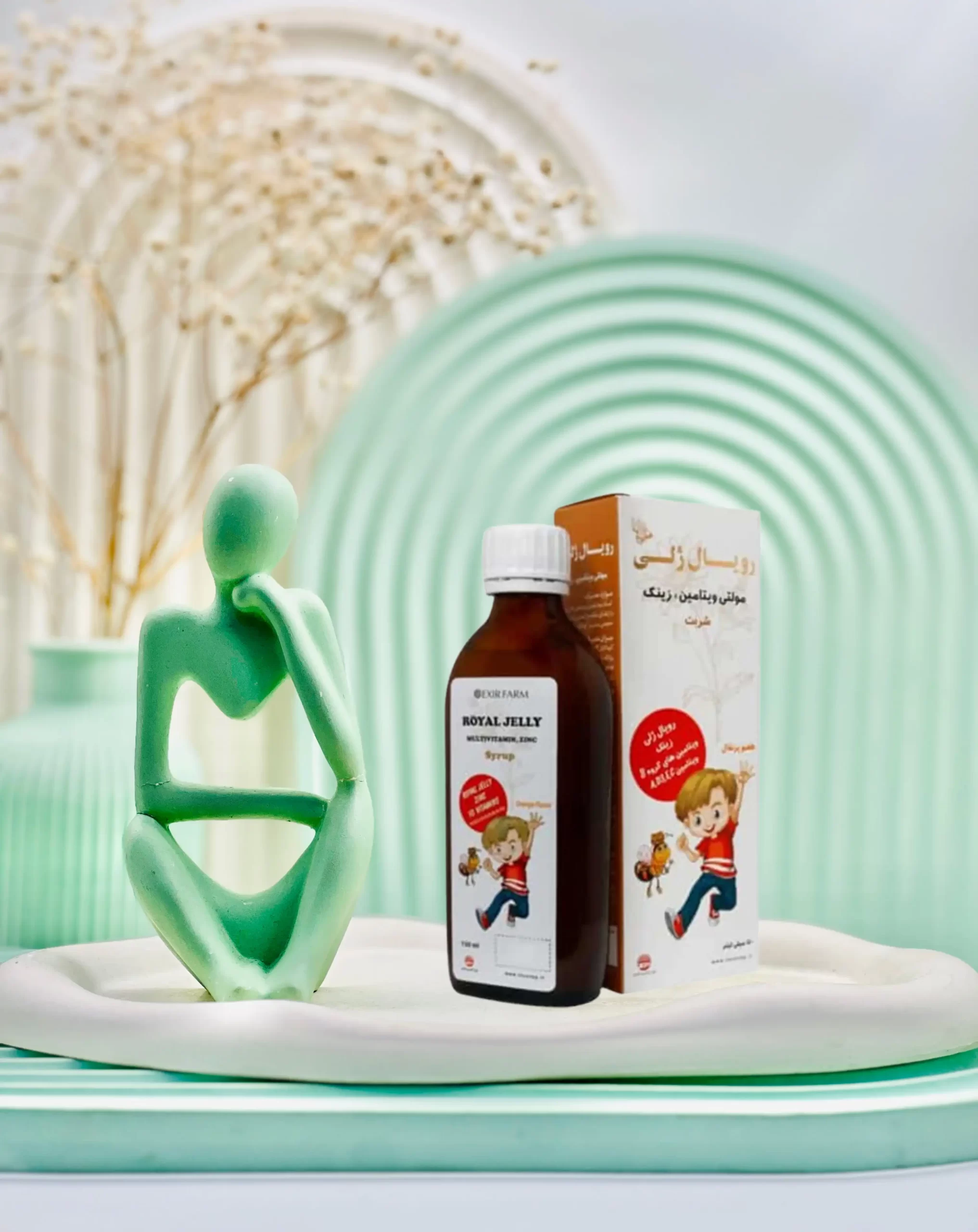 شربت رویال ژلی اکسیر فارم با طعم پرتقال 150 میلی لیتر داروسازم دات کام شربت رویال ژلی اکسیر فارم با طعم پرتقال 150 میلی لیتر