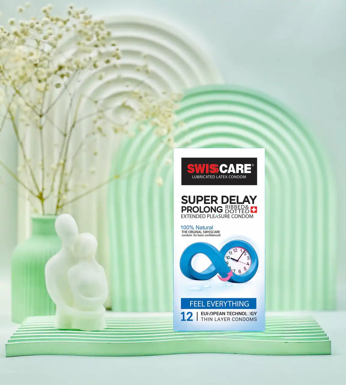 Swiss Kerr Delay Condoms 12 Count daroosazam.com کاندوم تاخیری سوئیس کر 12 عددی