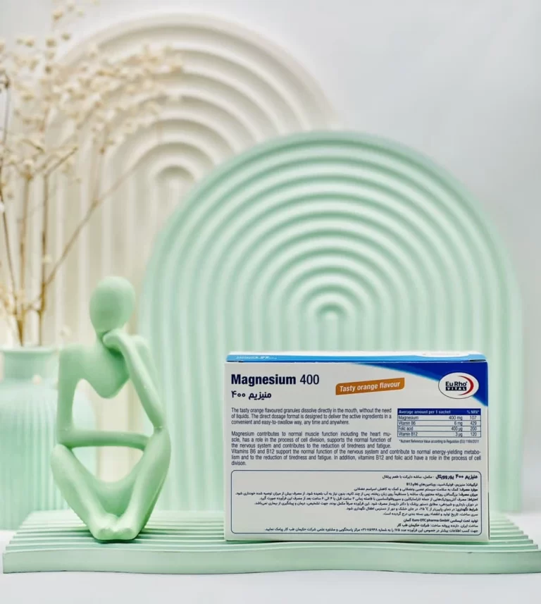 ساشه منیزیم ۴۰۰ میلی‌گرم یوروویتال ۳۰ عددی