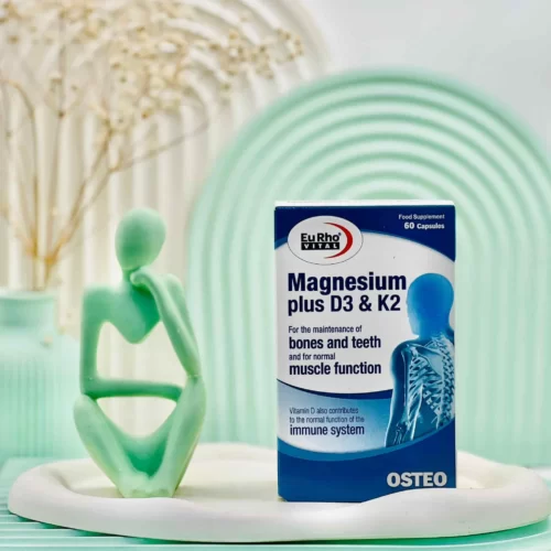 کپسول منیزیم پلاس د3 و کا2 یوروویتال 60 عددی