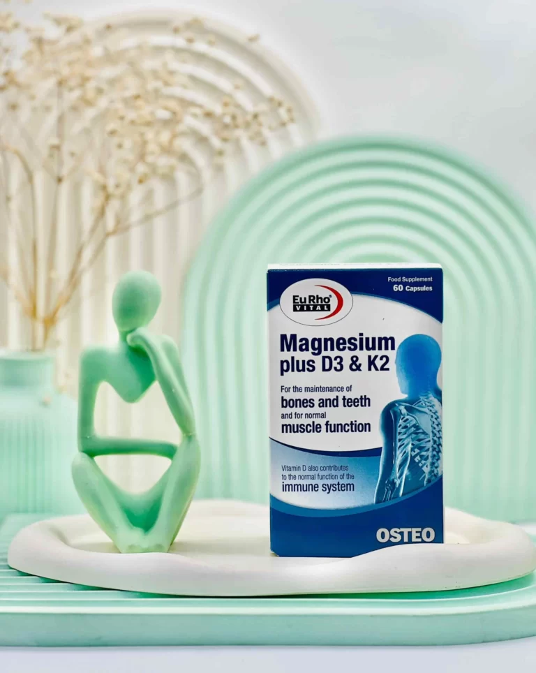 کپسول منیزیم پلاس د3 و کا2 یوروویتال 60 عددی