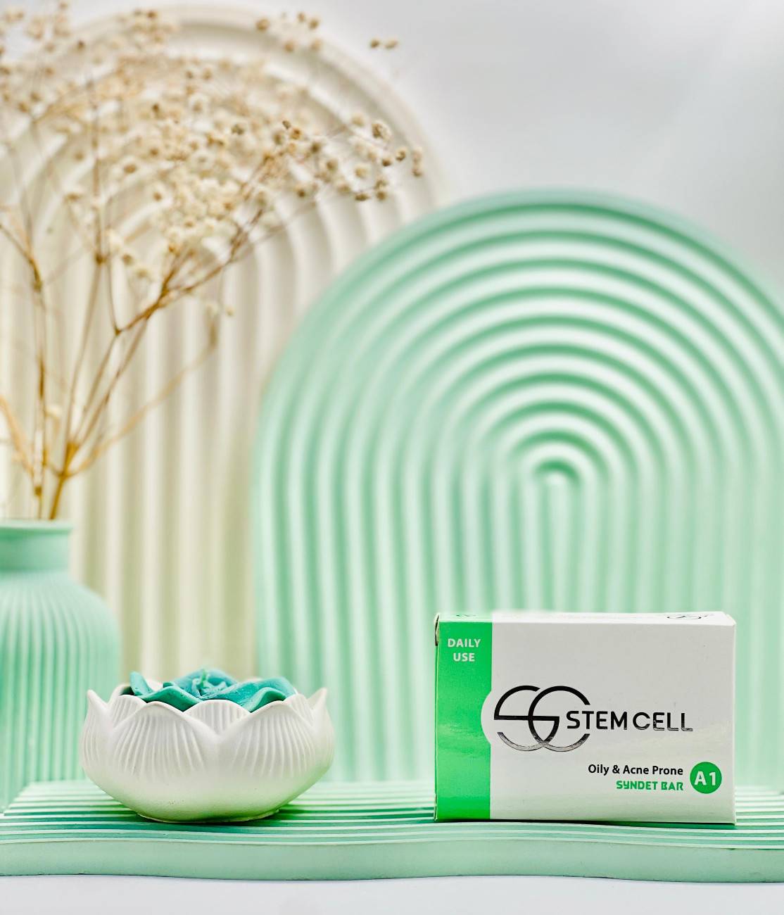 Stem Cell Oily And Acne Prone Syndet Bar daroosazam.com پن پوست چرب و آکنه دار استم سل