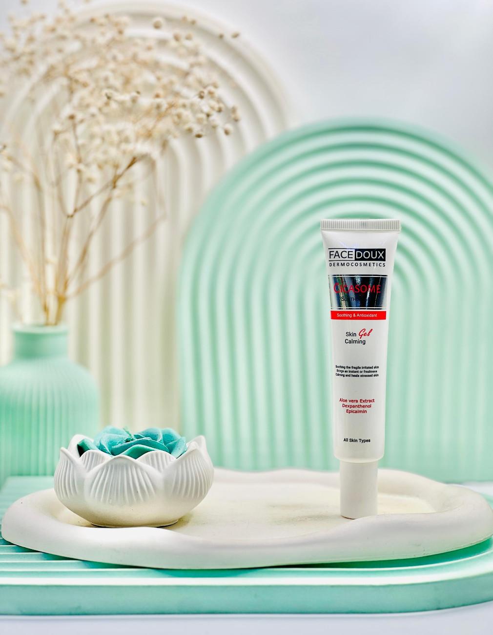 Face Doux Cicasome Soothing And Antioxidant Gel daroosazam.com ژل مرطوب کننده و آنتی اکسیدان سیکازوم فیس دوکس