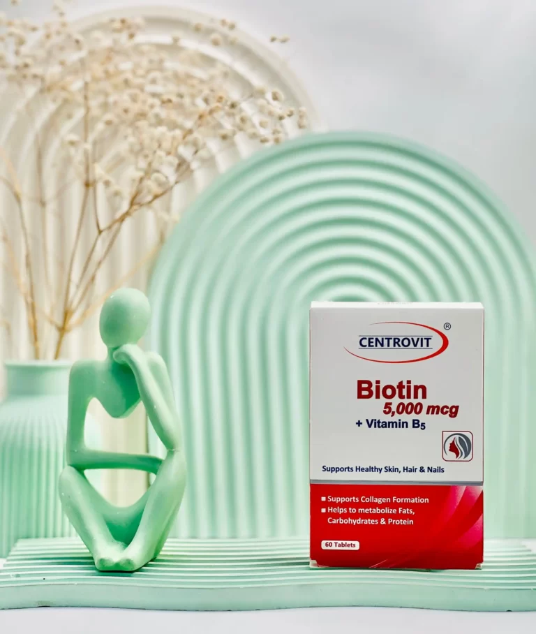 قرص بیوتین 5000 میکروگرم و ویتامین ب۵ سنتروویت 
