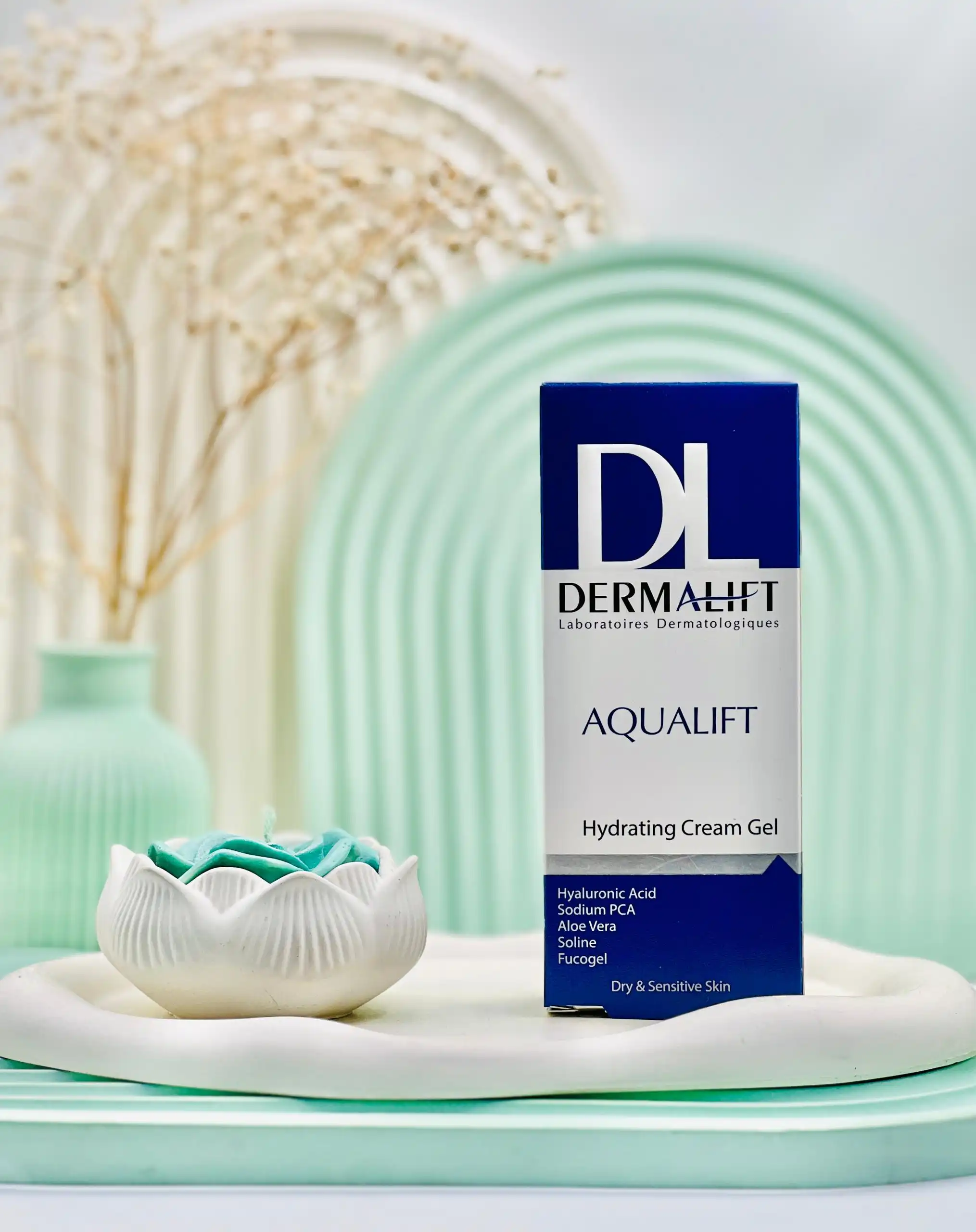 Dermalift Aqualift Hydrating Cream Gel daroosazam.com کرم ژل آبرسان پوست خشک و حساس درمالیفت