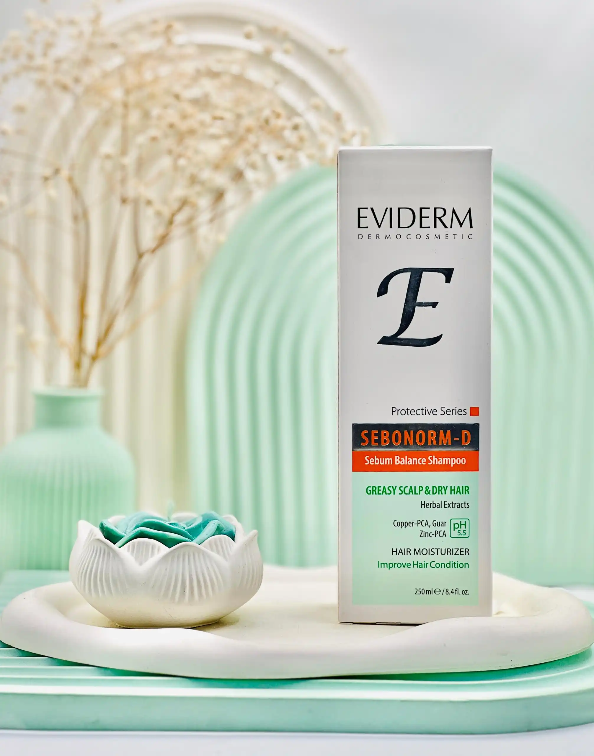 eviderm sebonorm d shampoo for greasy scalp and dry hair daroosazam.com 3 شامپو سبونورم دی اویدرم