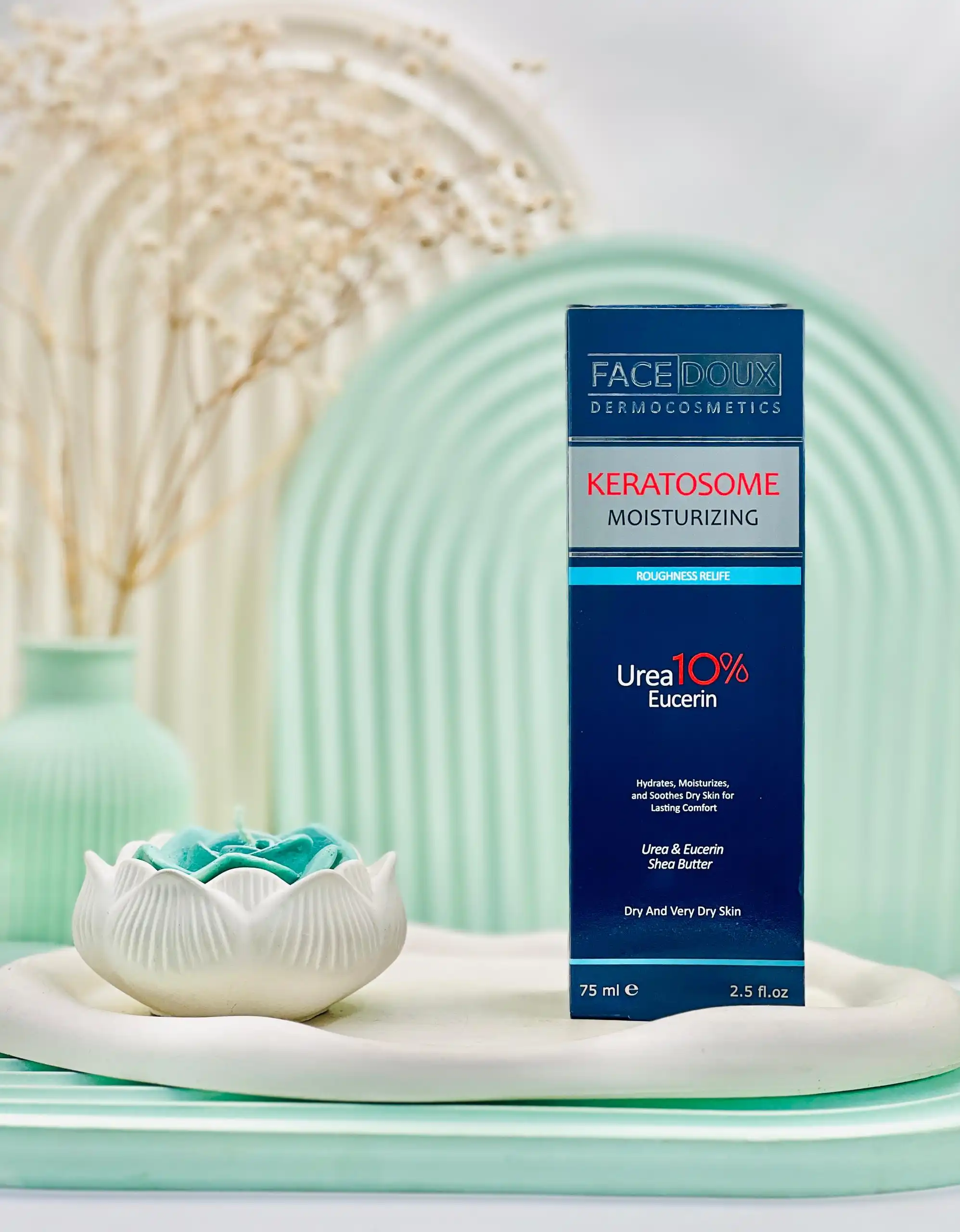 face doux keratosome moisturizing cream daroosazam.com 2 خرید کرم مرطوب کننده کراتوزوم 10 درصد اوره فیس دوکس