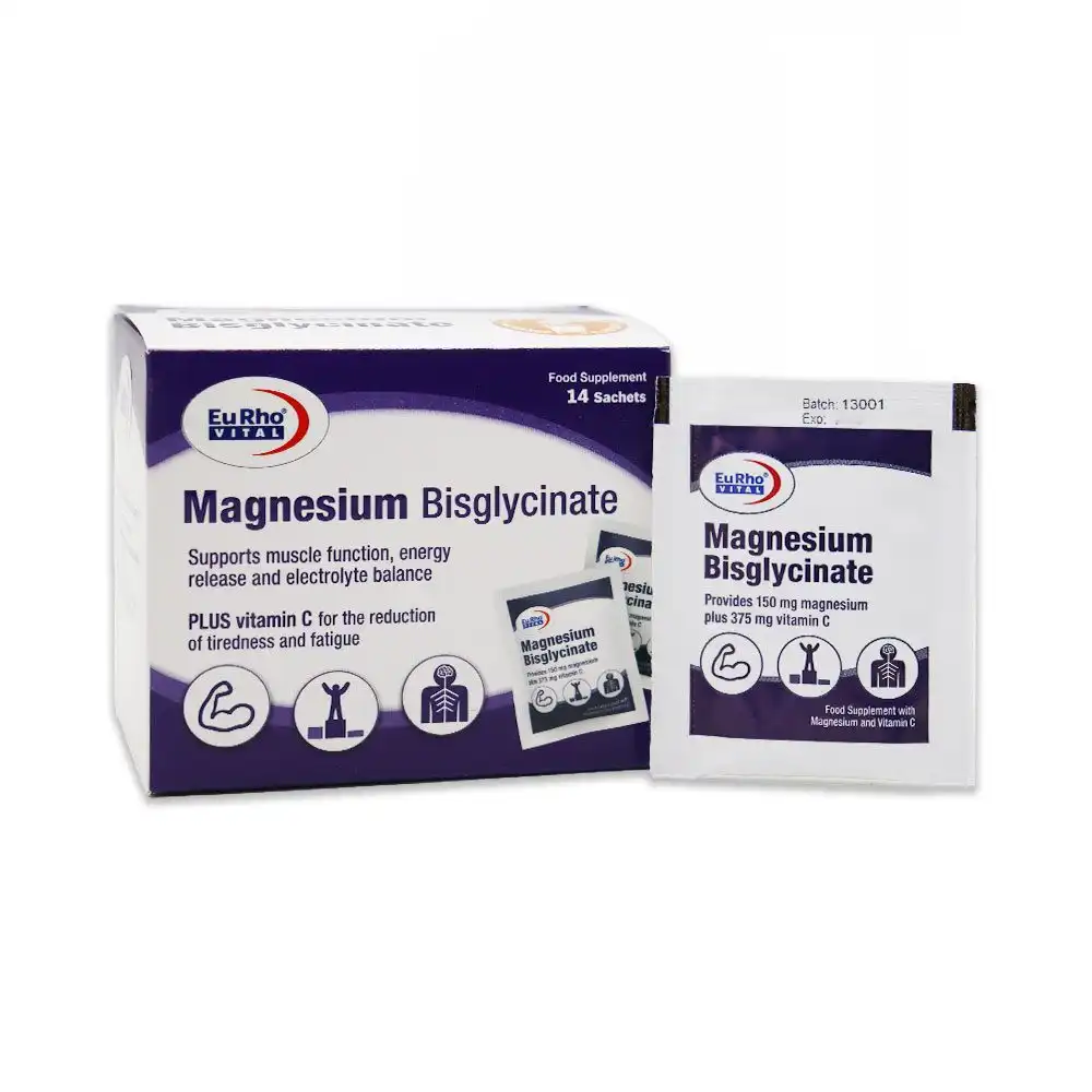 Eurho-Vital-Magnesium-Bisglycinate-14-Sachets- daroosazam.com 1 ساشه منیزیم بیس گلیسینات یوروویتال