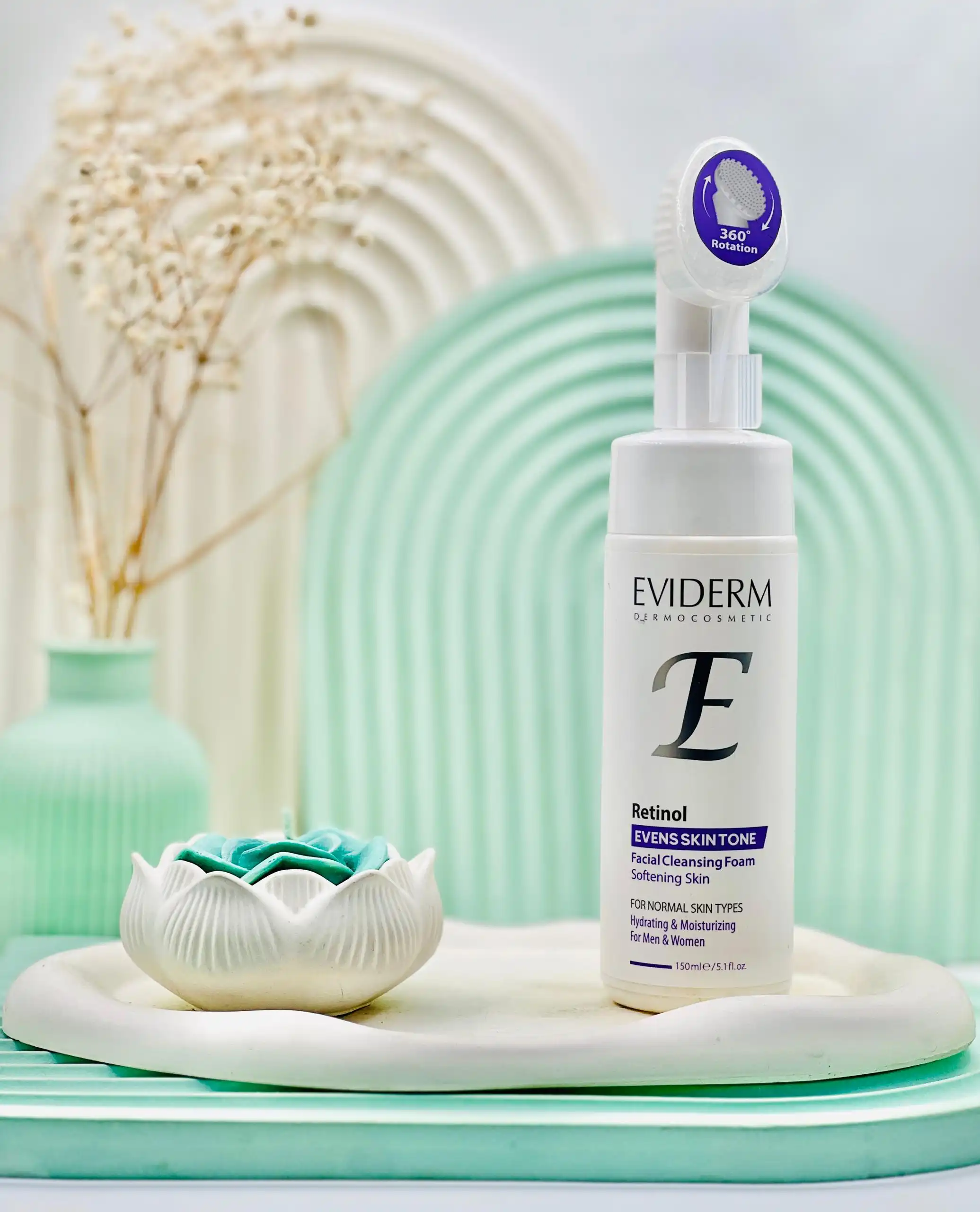 eviderm retinol facial cleansing foam daroosazam.com فوم شستشوی رتینول اویدرم 150 میلی لیتر