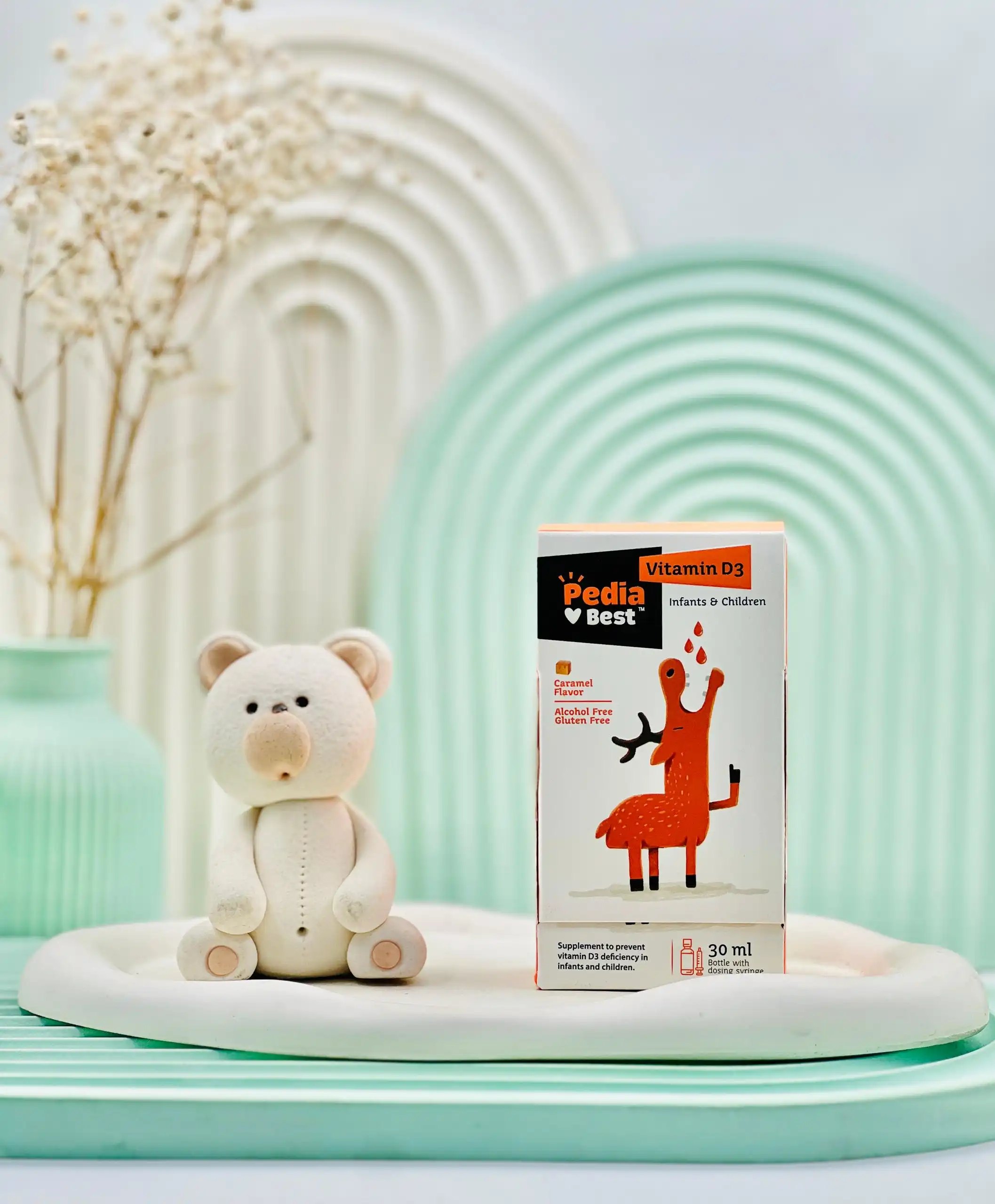 pedia best vitamin d3 caramel flavor 30 ml daroosazam.com قطره ویتامین د۳ 1000 واحد پدیابست 30 میلی لیتر