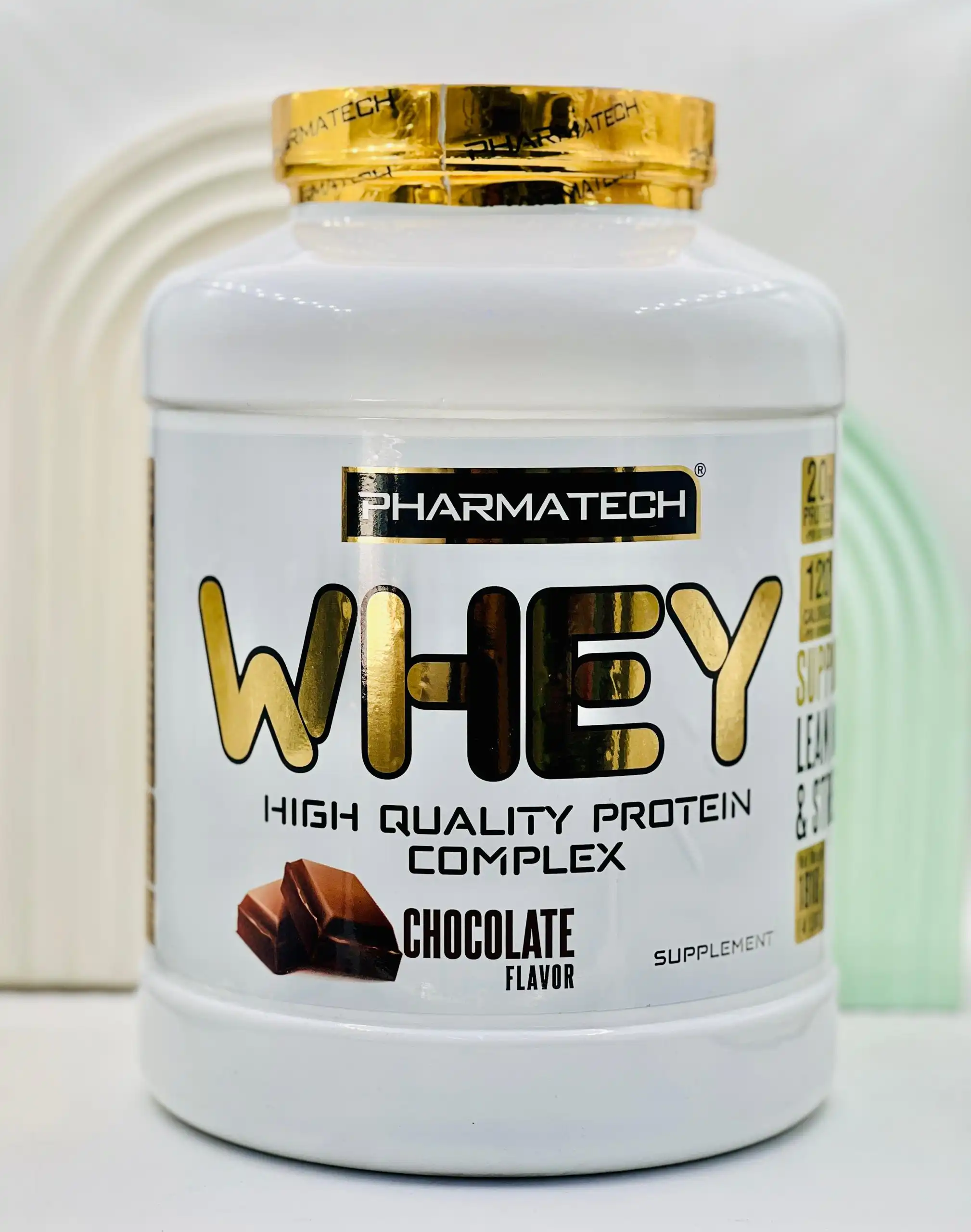 pharmatech whey high quality protein cmplex chocolate flavor daroosazam.com پودر وی پروتئین فارماتک با طعم شکلات 1818 گرم