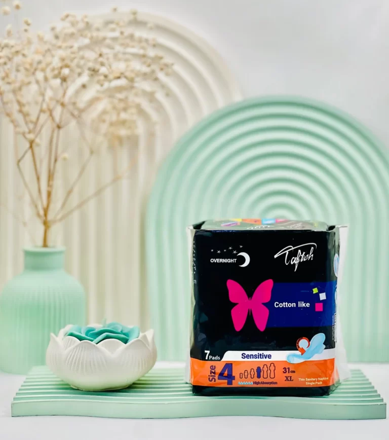 نوار بهداشتی ویژه شب نازک کتانی سایز 4 تافته