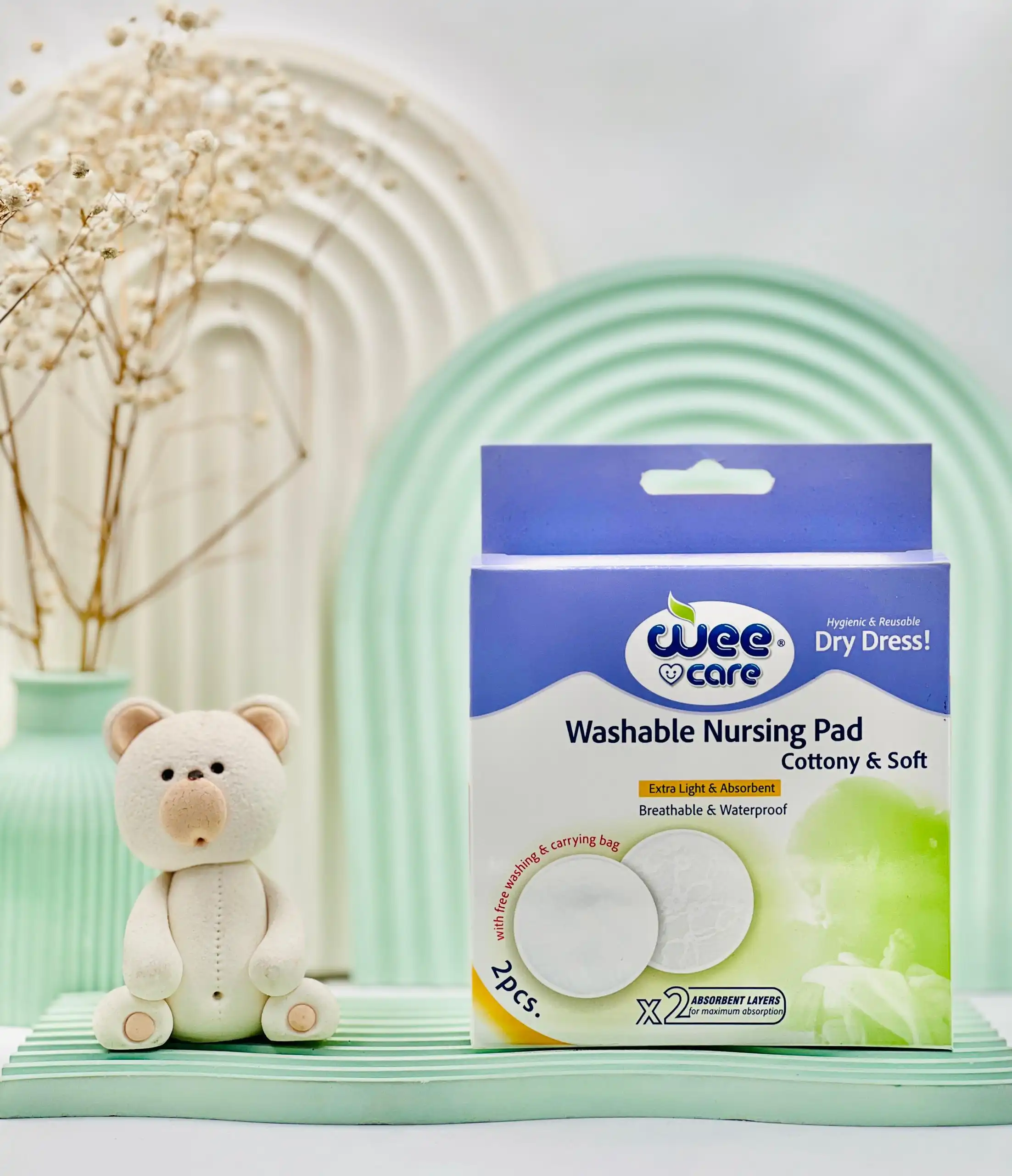 wee care washable nursing pad cottony and soft daroosazam.com 1 پد سینه قابل شستشو وی کر