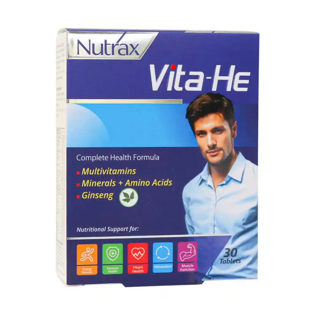 VitaHe-Multivitamin-and-Mineral-Nutrax-Tablets-30 daroosazam.com 1 قرص مولتی ویتامین و مینرال وایتا-هی نوتراکس