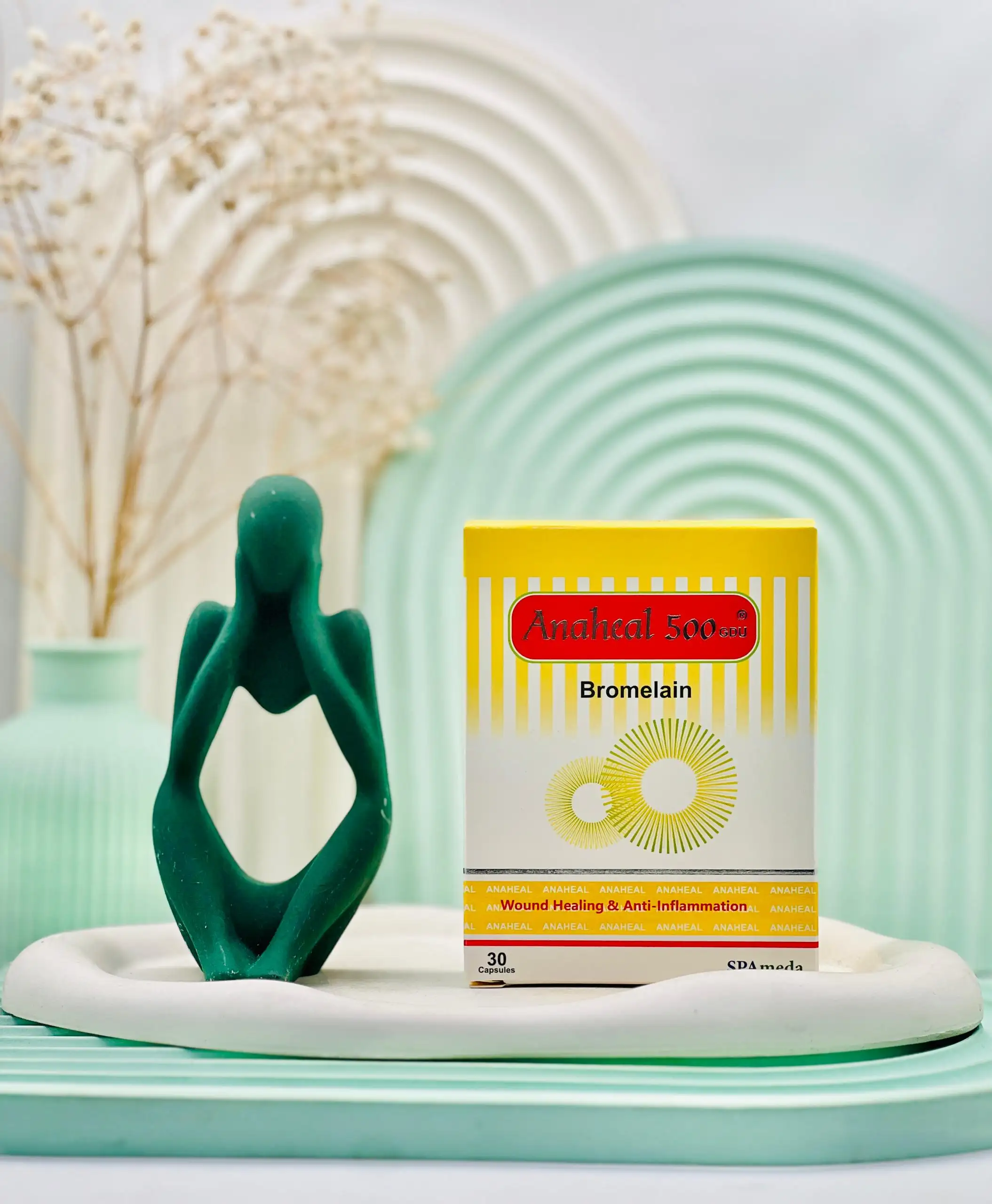 anaheal 500 bromelain 30caps daroosazam.com کپسول آناهیل 500 سلامت پرمون امین 30 عددی