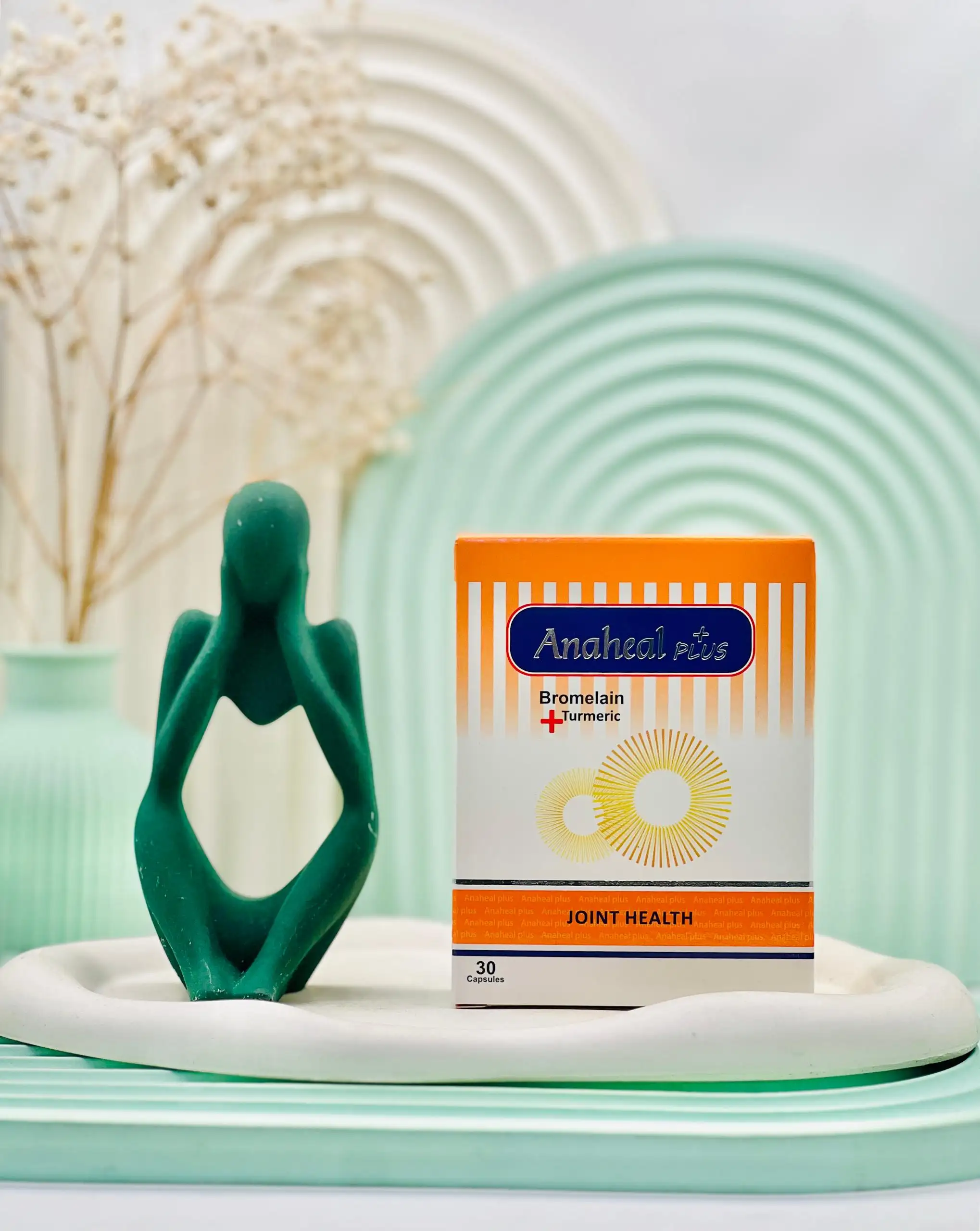 anaheal plus bromlin plus tumeric daroosazam.com 2 کپسول آناهیل پلاس سلامت پرمون امین 30 عددی