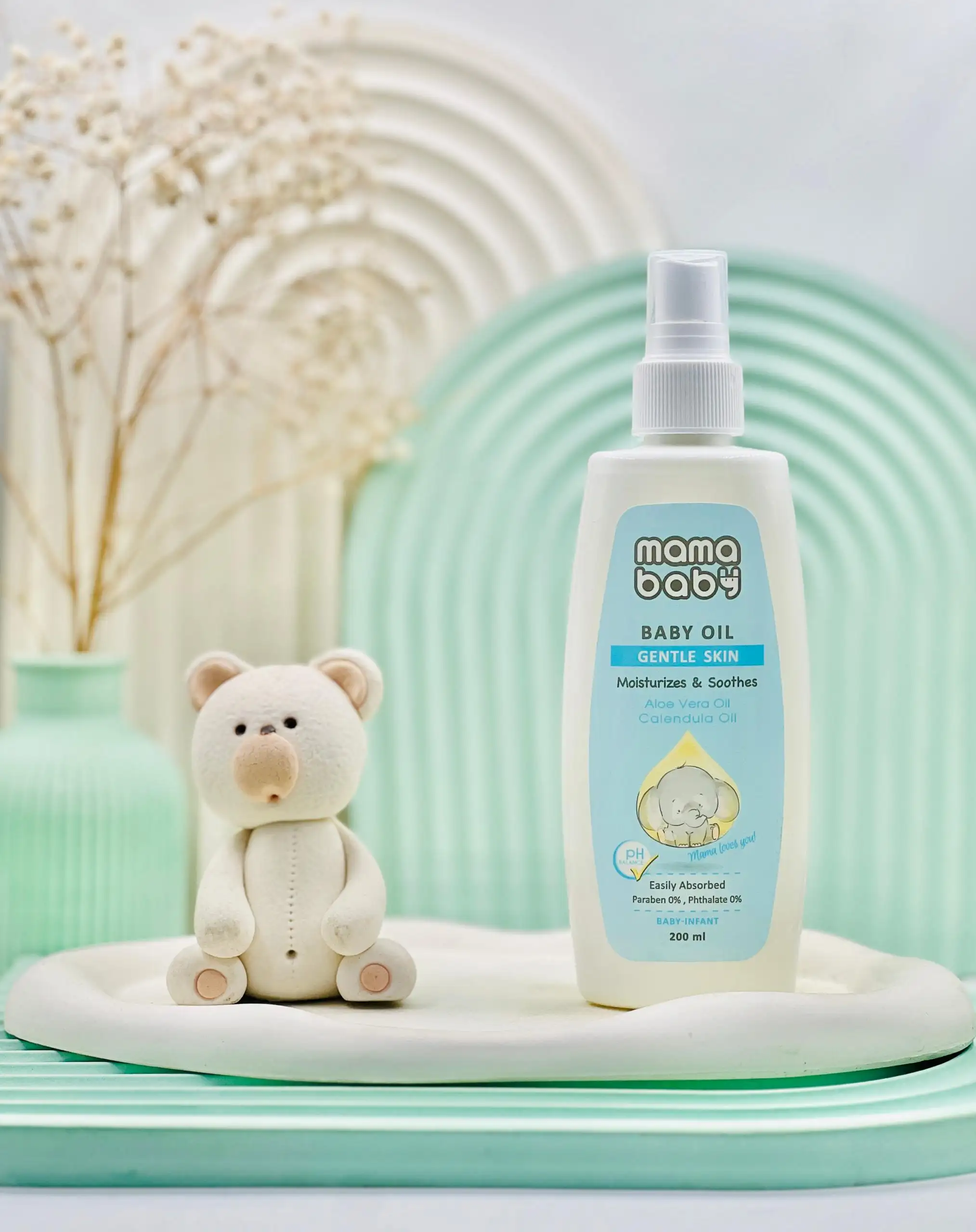 mama baby baby oil gentle skin 200ml daroosazam.com 1 روغن نوزاد و بچه ماما بیبی 200 میلی لیتر