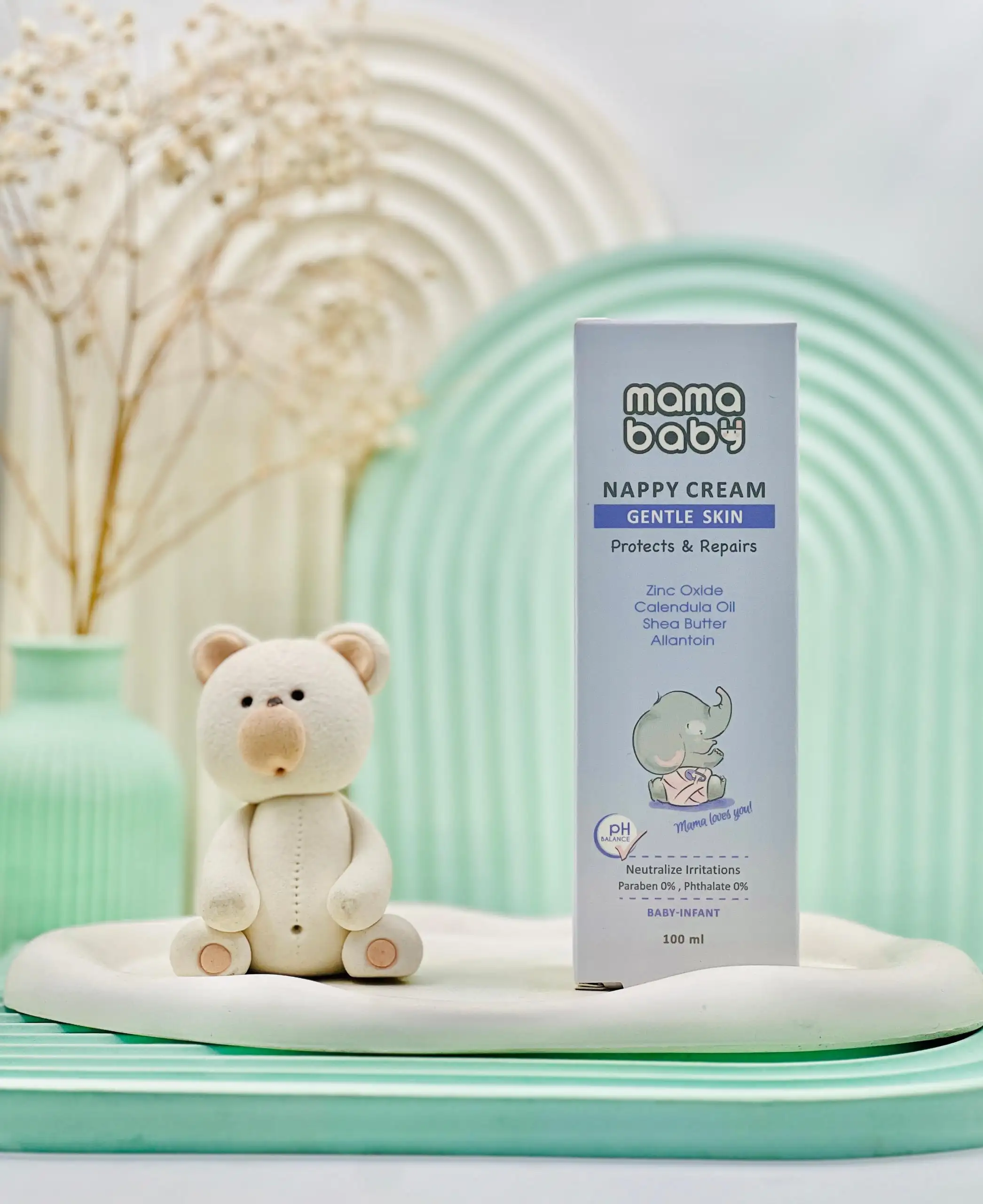 mama baby nappy cream gentle skin 100ml daroosazam.com کرم سوختگی پا کودک مامابیبی 100 میلی لیتر