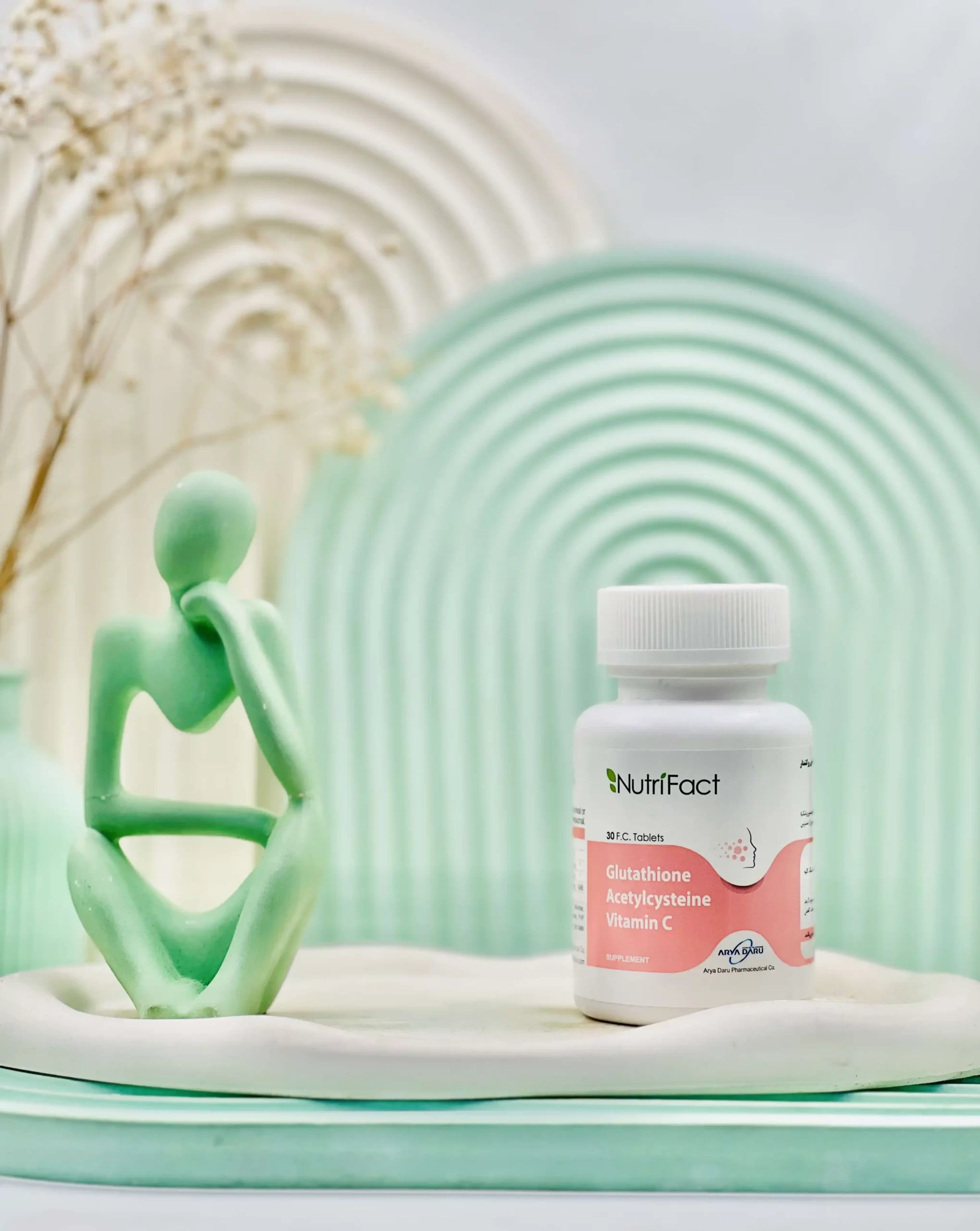قرص glutathione گلوتاتیون حاوی ان-استیل سیستئین و ویتامین سی بسته 30 عددی خرید قرص گلوتاتیون، استیل سیستئین