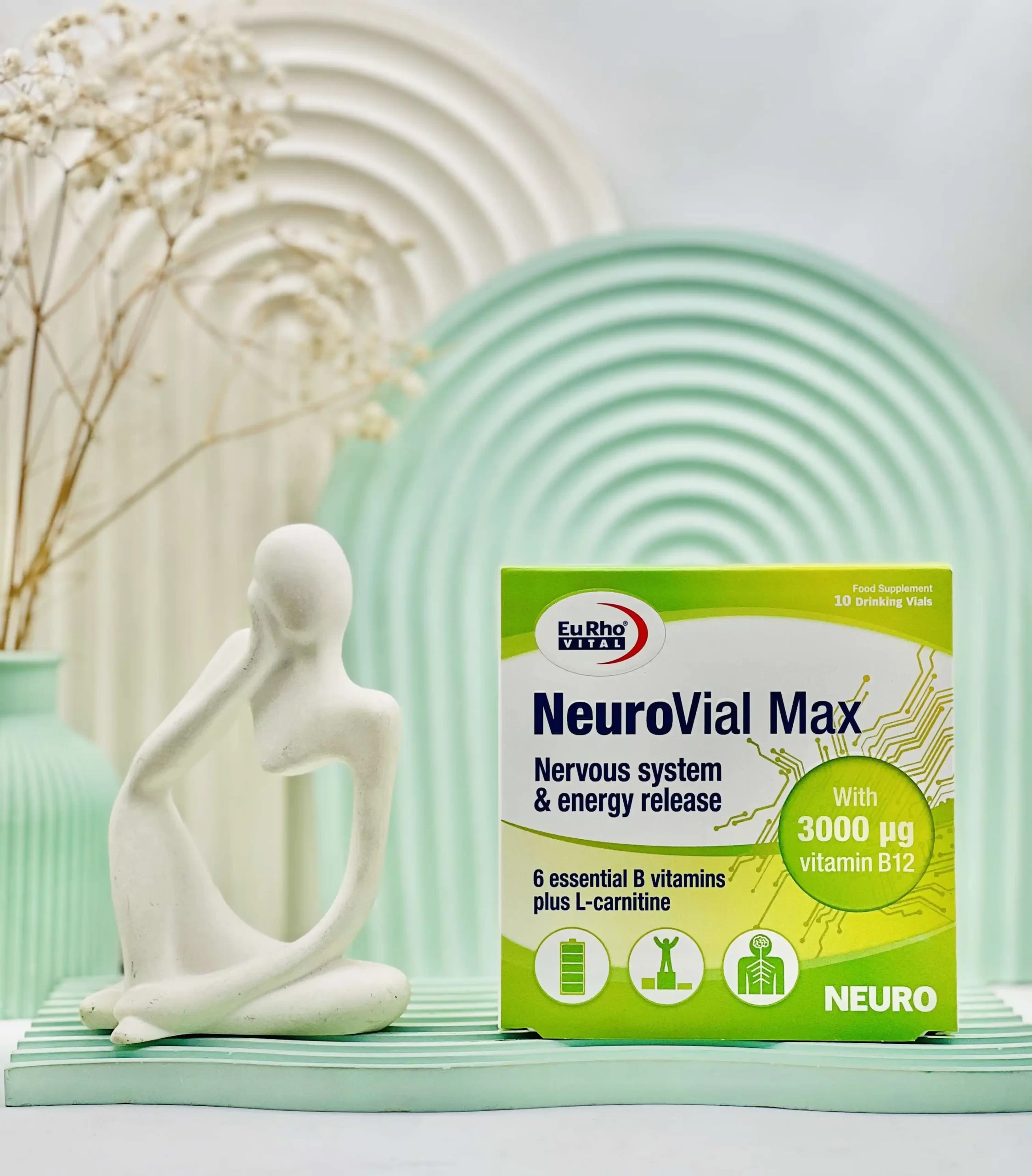 eurhovital neurovial max daroosazam.com 2 ویال نوروویال مکس یوروویتال با طعم پرتقال 10 عددی