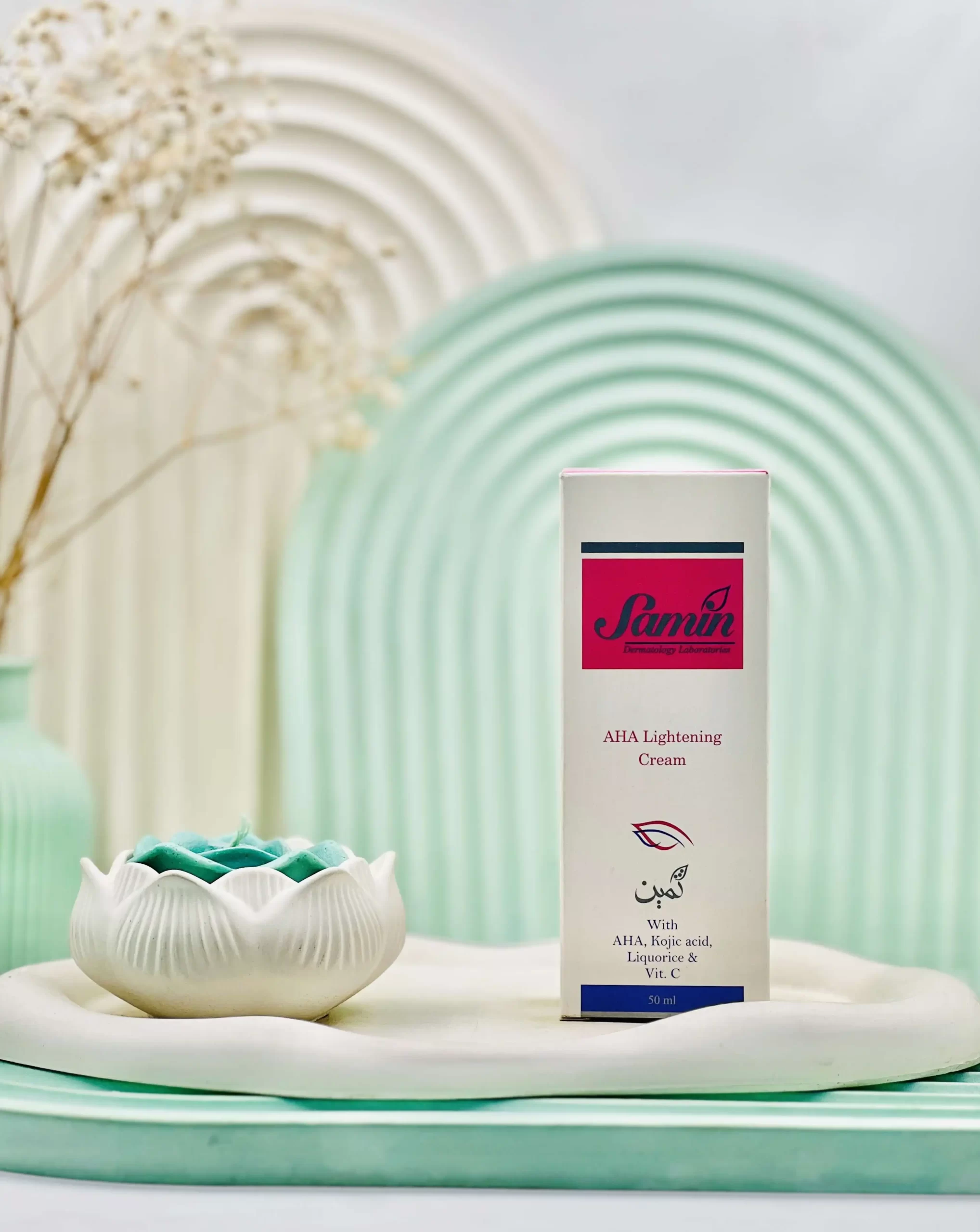 samin aha lightening cream daroosazam.com کرم روشن کننده ثمین 50 میلی لیتر