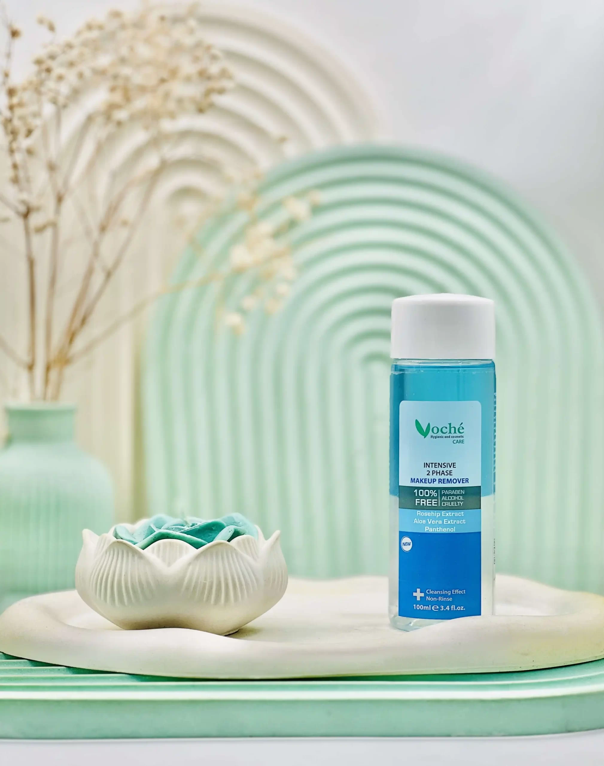 voche intensive 2 phase make up remover daroosazam.com 1 محلول پاک کننده آرایش دوفاز وچه 100 میلی لیتر