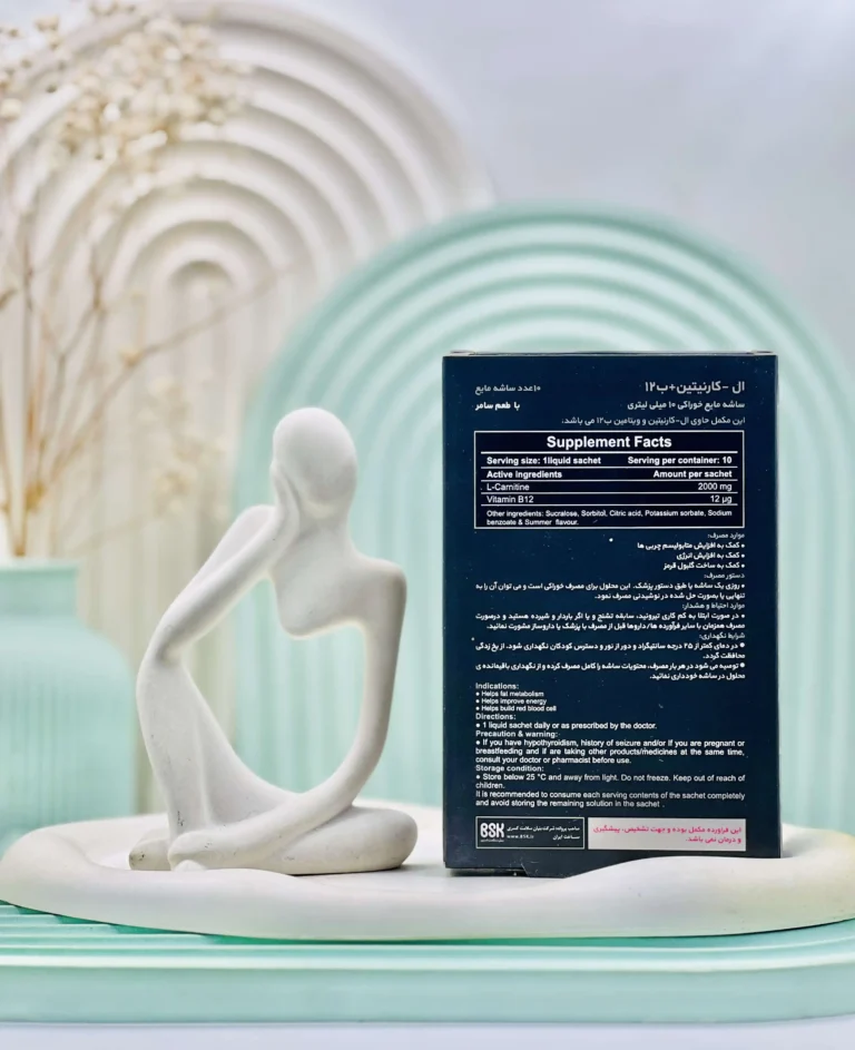 ساشه مایع ال کارنیتین 2000 میلی گرم + ب12 بی اس کی با طعم سامر 10 عددی