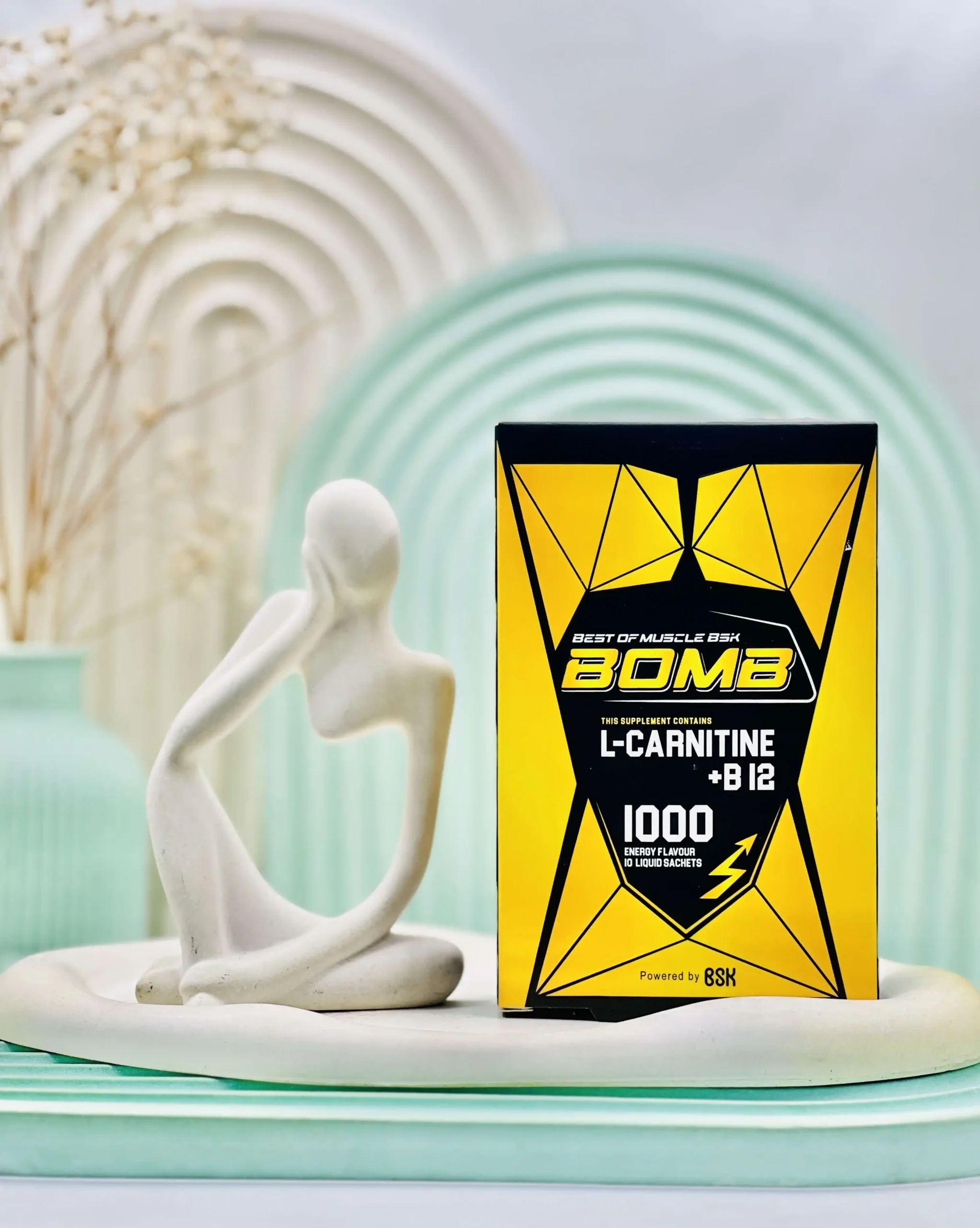 bpmb l carnitin b12 1000 daroosazam.com ساشه مایع ال کارنیتین 1000 میلی گرم + ب12 بی اس کی با طعم انرژی 10 عددی