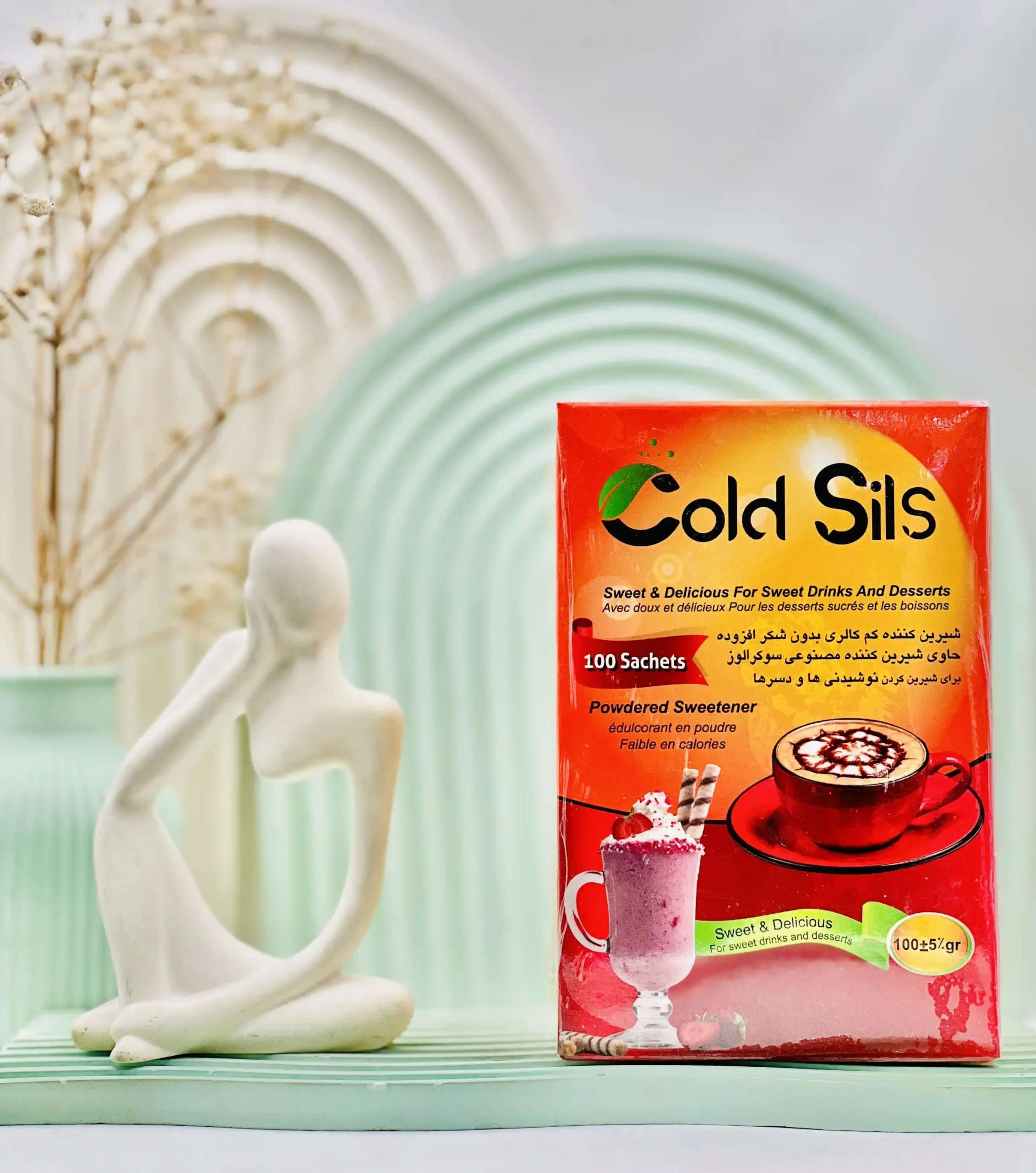 cold sils powder sweetener 100sachet daroosazam.com ساشه شیرین کننده کم کالری بدون شکر کلد سیز 100 عددی