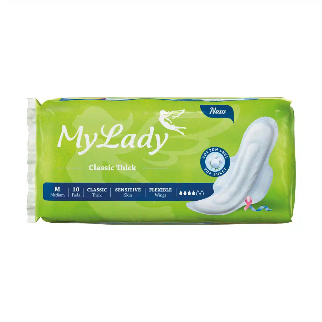 My-Lady-Top-Sheet-Medium-۱۰-Pcs daroosazam.com 1 نوار بهداشتی اولترا پنبه ای مای لیدی سایز مدیوم