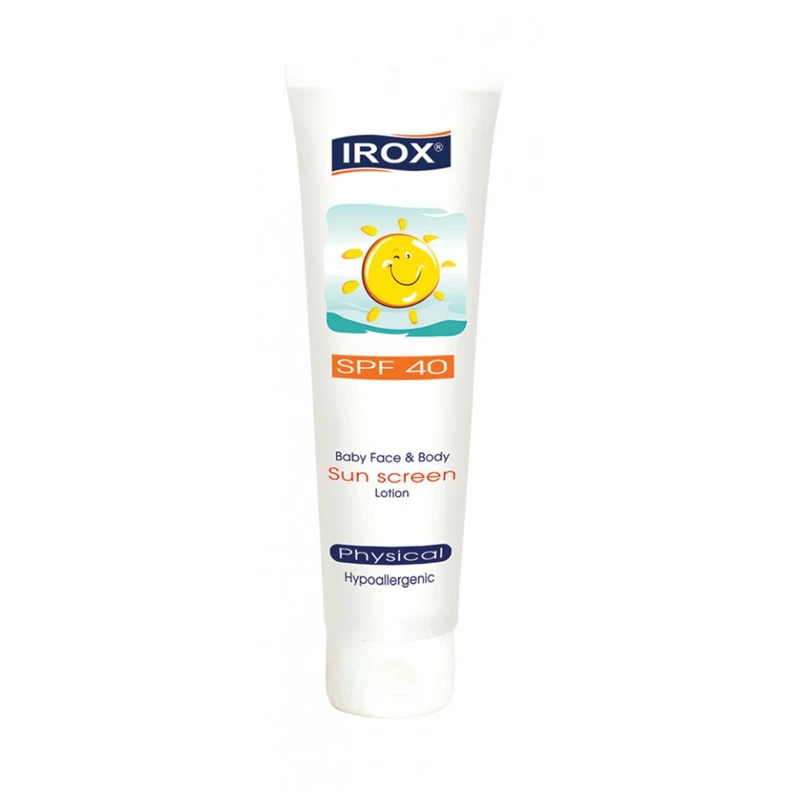irox sunscreen physical spf40 daroosazam.com 1 لوسیون ضد آفتاب SPF40 اطفال ایروکس 60 گرم